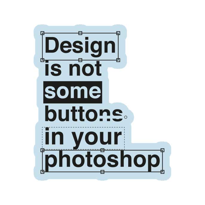 استیکر Design is not Photoshop Button