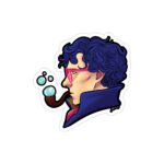 استیکر لپ تاپ پوستر ابی رنگ شرلوک