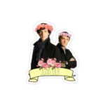 استیکر لپ تاپ پوستر شرلوک و جان با تاج گل