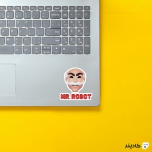 استیکر لپ تاپ مستر ربات - پوستر مرد نقاب دار روی لپتاپ