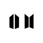 استیکر لپ تاپ گروه BTS - لوگوی سیاه سفید گروه