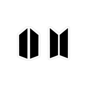 استیکر لپ تاپ گروه BTS - لوگوی سیاه سفید گروه