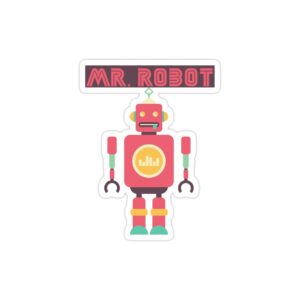 استیکر لپ تاپ مستر ربات - پوستر هنری سریال