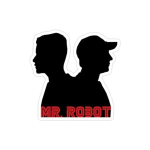 استیکر لپ تاپ مستر ربات - پوستر سیاه سفید الیوت و پدرش