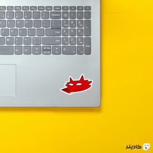 استیکر لپ تاپ مجموعه سیمپسون‌ها - گرگ قرمز روی لپتاپ