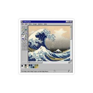 استیکر لپ تاپ بیل گیتس - نقاشی دریا در محیط نقاشی ویندوز