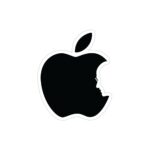 استیکر لپ تاپ استیو جابز - لوگوی مشکی اپل