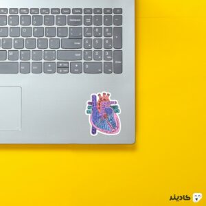 استیکر لپ تاپ استیکر لپ تاپ پزشکی - قلب روی لپتاپ