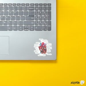 استیکر لپ تاپ استیکر لپ تاپ پزشکی - قسمت‌های مختلف قلب روی لپتاپ