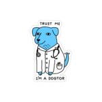 استیکر لپ تاپ استیکر لپ تاپ پزشکی - سگ پزشک
