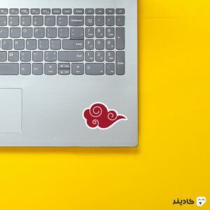 استیکر لپ تاپ استیکر لپ تاپ - ابر قرمز روی لپتاپ