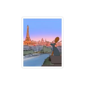 استیکر لپ تاپ فرانسه - پاریس و موش سرآشپز