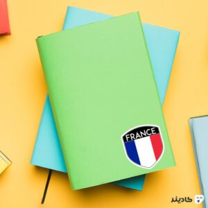 استیکر لپ تاپ فرانسه - پرچم کشور فرانسه روی دفترچه