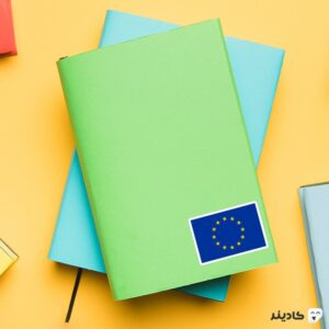 استیکر لپ تاپ فرانسه - اتحادیه اروپا روی دفترچه