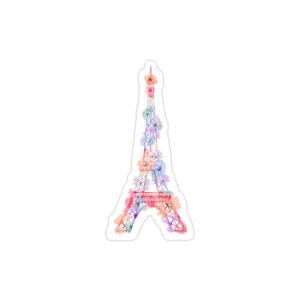 استیکر لپ تاپ فرانسه - برج ایفل مملو از گل