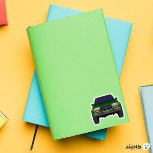 استیکر لپ تاپ شرکت Toyota - حضرت لندکروز سبز رنگ روی دفترچه