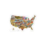استیکر لپ تاپ کشور ایالات متحده آمریکا - نقشه کشور ایالات متحده