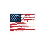 استیکر لپ تاپ کشور ایالات متحده آمریکا - آمریکا و تفنگ و خشونت!