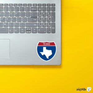 استیکر لپ تاپ کشور ایالات متحده آمریکا - شهر تگزاس روی لپتاپ