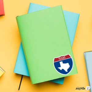 استیکر لپ تاپ کشور ایالات متحده آمریکا - شهر تگزاس روی دفترچه