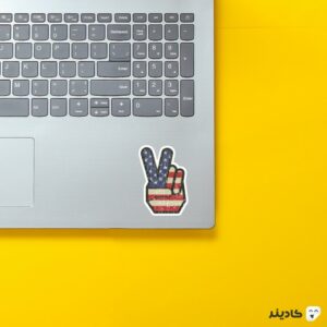 استیکر لپ تاپ کشور ایالات متحده آمریکا - صلح روی لپتاپ