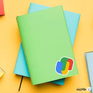 استیکر لپ تاپ شرکت گوگل - سرویس پرداخت گوگل روی دفترچه
