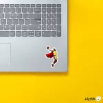 استیکر لپ تاپ لبران جیمز - سوپرمن در حال دانک! روی لپتاپ