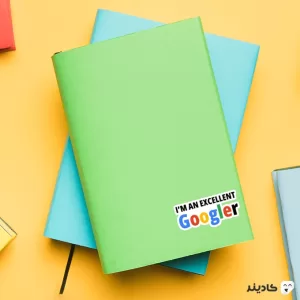 استیکر لپ تاپ شرکت گوگل - کارمند نمونه! روی دفترچه