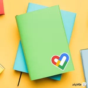 استیکر لپ تاپ شرکت گوگل - سرویس پایش سلامت گوگل روی دفترچه