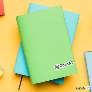 استیکر لپ تاپ شرکت open ai - لوگو کمپانی روی دفترچه