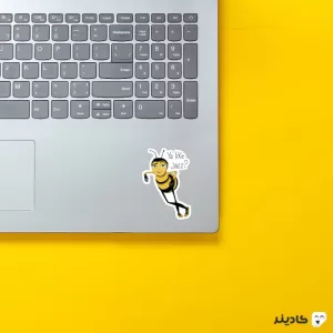 استیکر لپ تاپ استیکر لپ تاپ کول طوری - زنبور در حال صحبت روی لپتاپ