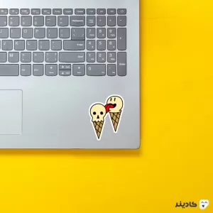 استیکر لپ تاپ استیکر لپ تاپ کول طوری - اسکلت بستنی روی لپتاپ