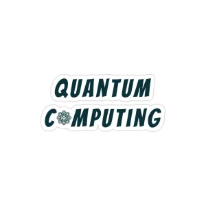 استیکر لپ تاپ محاسبات کوانتومی - تایپوگرافی