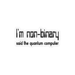استیکر لپ تاپ محاسبات کوانتومی - من باینری نیستم!
