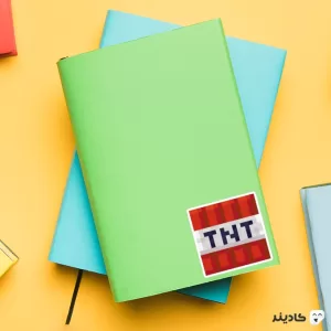 استیکر لپ تاپ ماینکرفت - TNT قرمز روی دفترچه