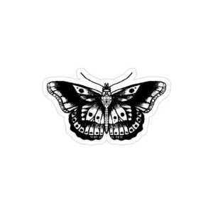 استیکر لپ تاپ سیاه و سفید - پروانه