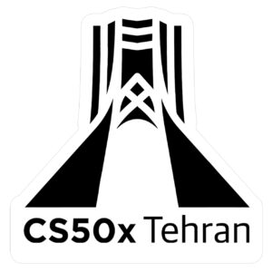 استیکر لپ تاپ CS50X Tehran- برج آزادی مشکی