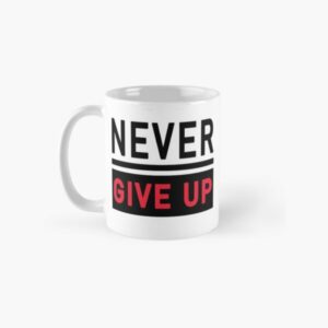 مشکی و قرمز Never Give Up ماگ سرامیکی - Image 2