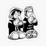 استیکر لپتاپ لوفی و یوسوپ one piece