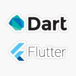 استیکر لپتاپ لوگوی flutter - Dart
