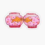 استیکر لپتاپ عاشقانه - fish kiss