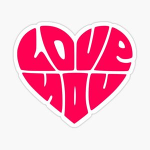 استیکر لپتاپ عاشقانه - Love You
