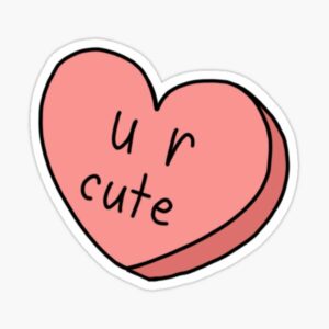 استیکر لپتاپ عاشقانه - U R Cute
