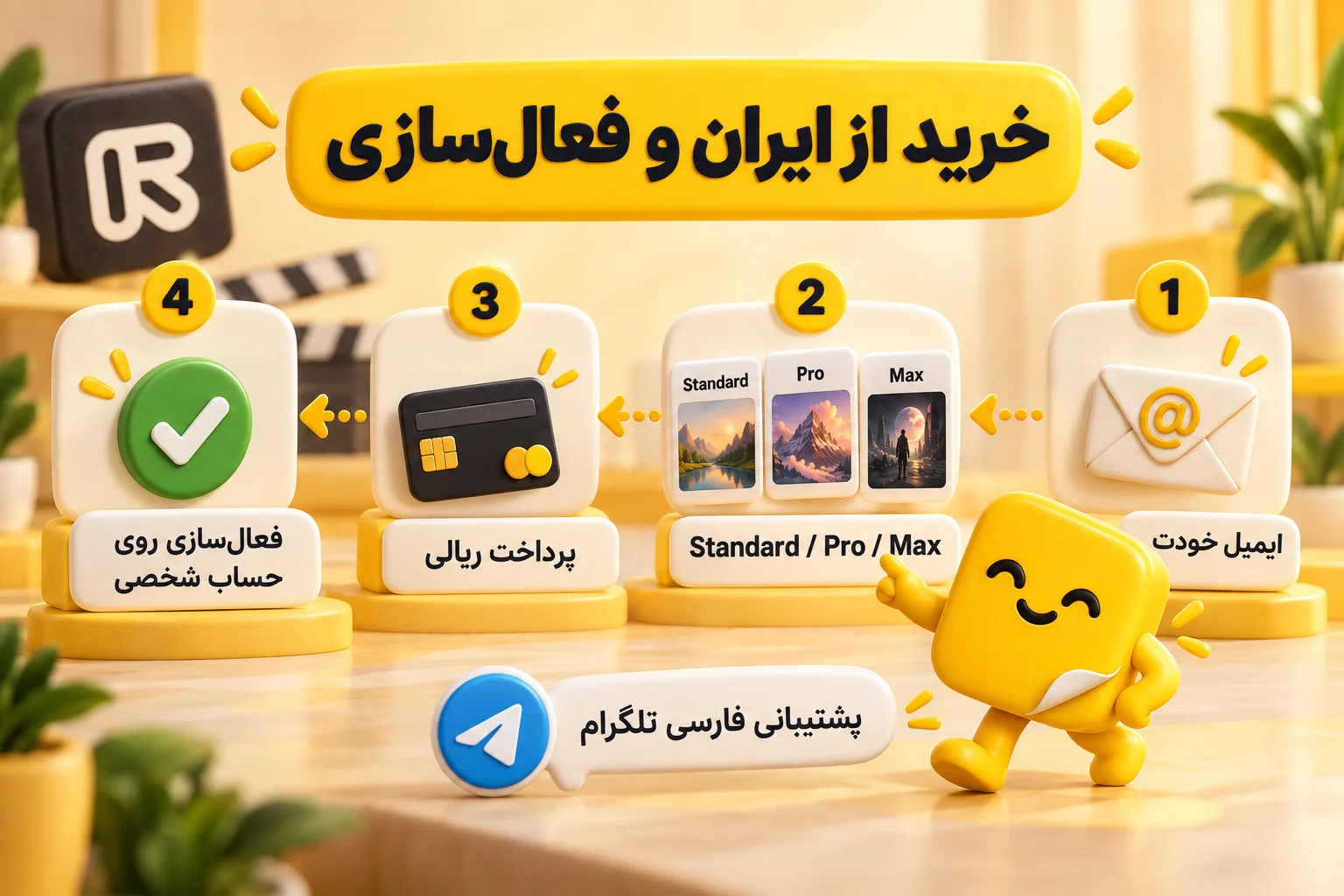 مراحل خرید Runway از ایران: ایمیل خودت، انتخاب Standard، Pro یا Max، پرداخت ریالی و فعالسازی روی حساب شخصی