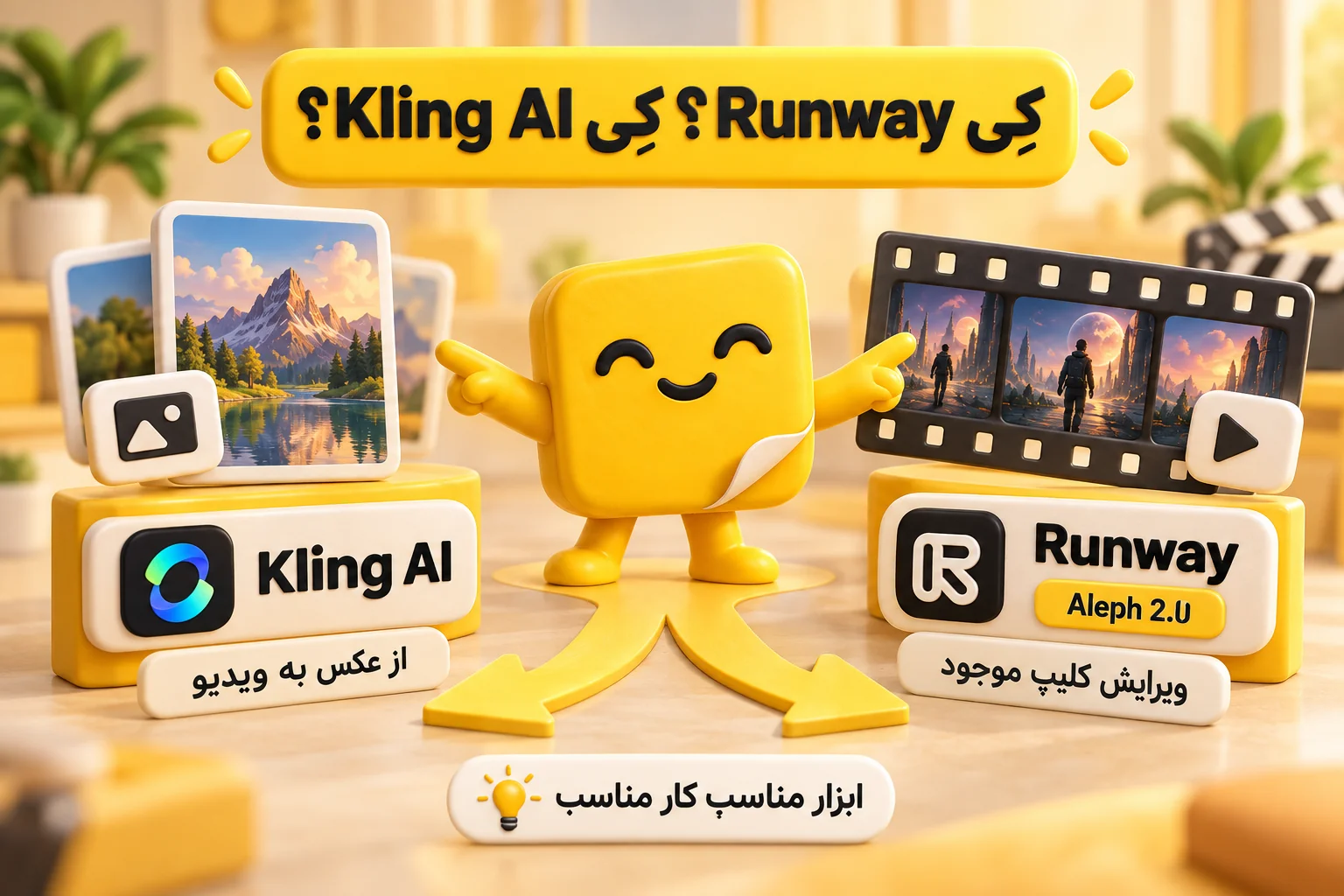 مقایسه کاربرد Runway و Kling AI؛ Kling برای ساخت ویدیو از عکس، Runway با Aleph 2.0 برای ویرایش کلیپ موجود