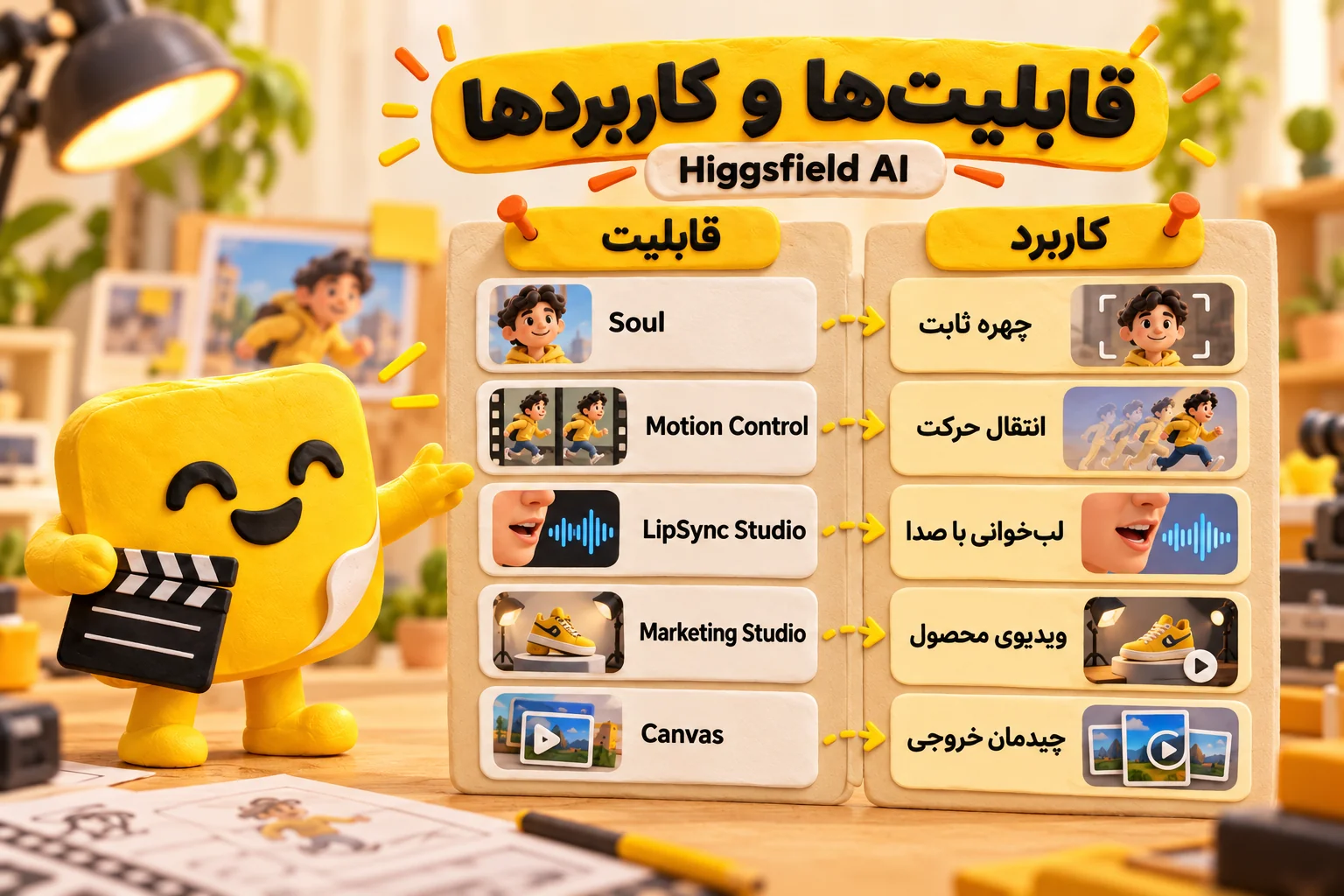 قابلیتها و کاربردهای Higgsfield AI: Soul، Motion Control، LipSync Studio، Marketing Studio و Canvas