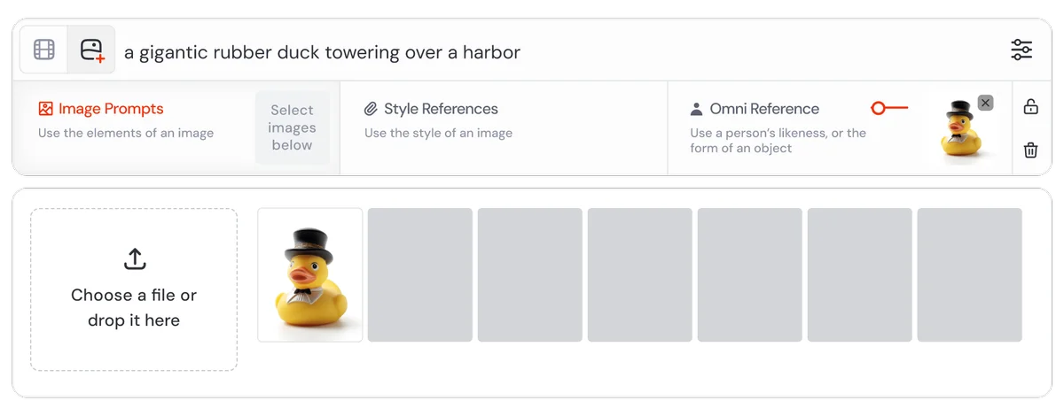 بخش Omni Reference در Midjourney برای حفظ چهره در پرامپت عکس پروفایل