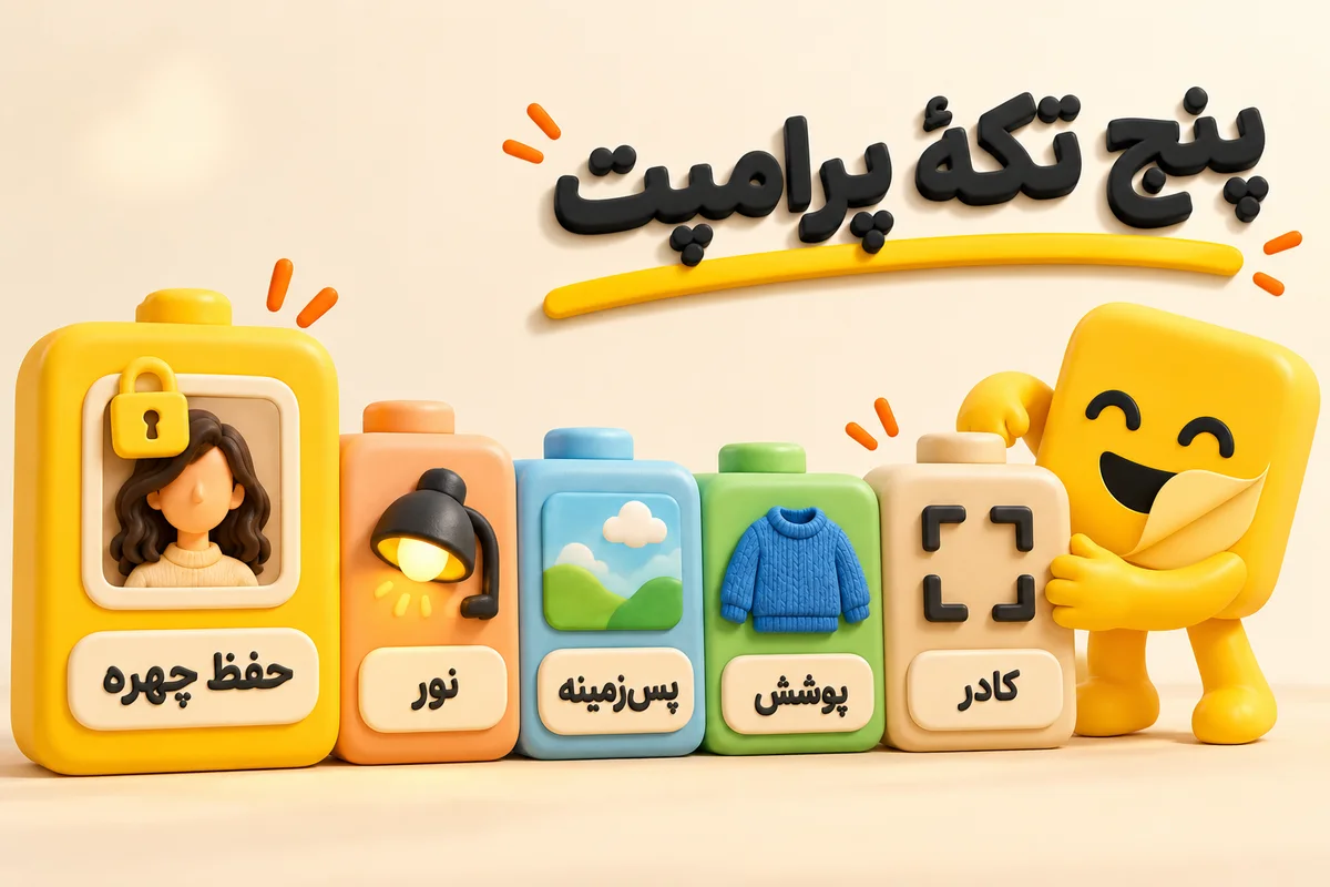 پنج تکهٔ پرامپت عکس پروفایل: حفظ چهره، نور، پس‌زمینه، پوشش و کادر
