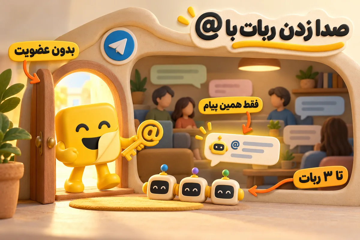 صدا زدن ربات هوش مصنوعی در تلگرام با Guest Bots و @username